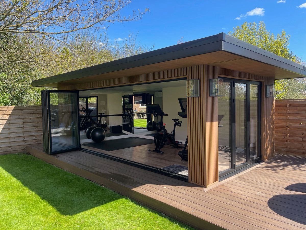 Modern backyard gym pergola example 7