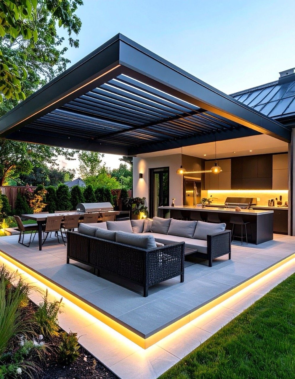 Modern backyard kitchen design example 2