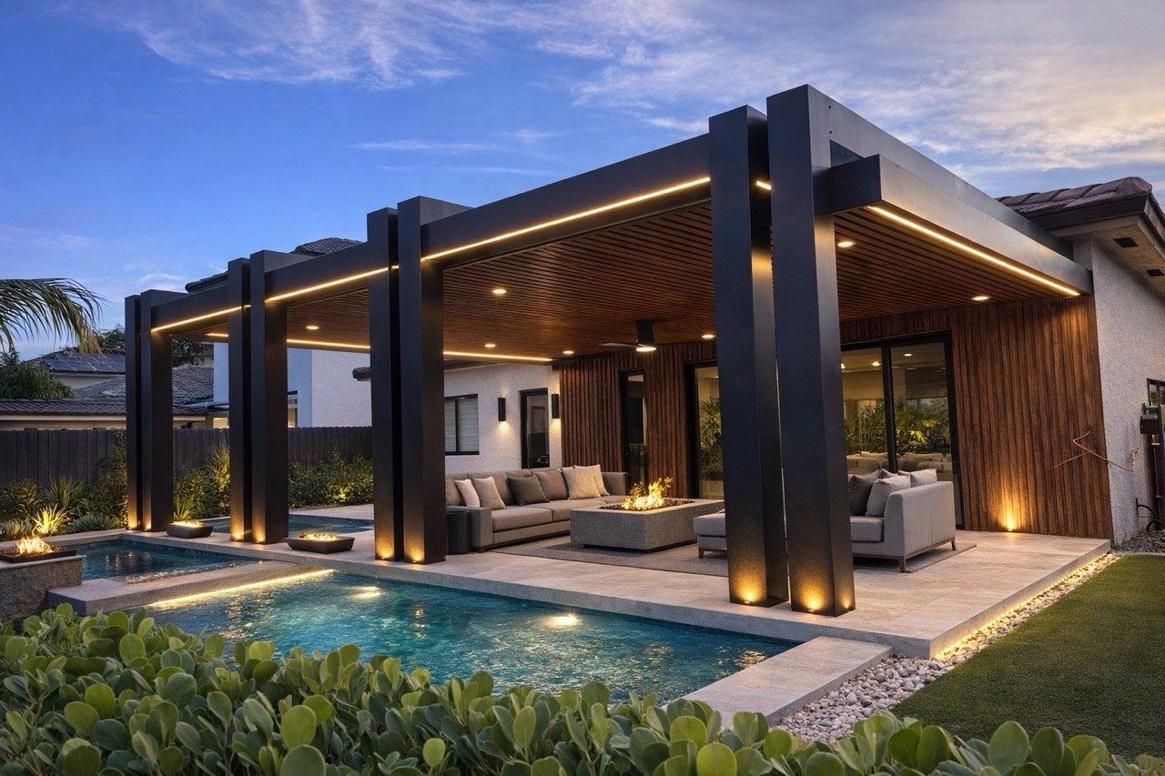 Ultra luxury aluminum pergola design example 14