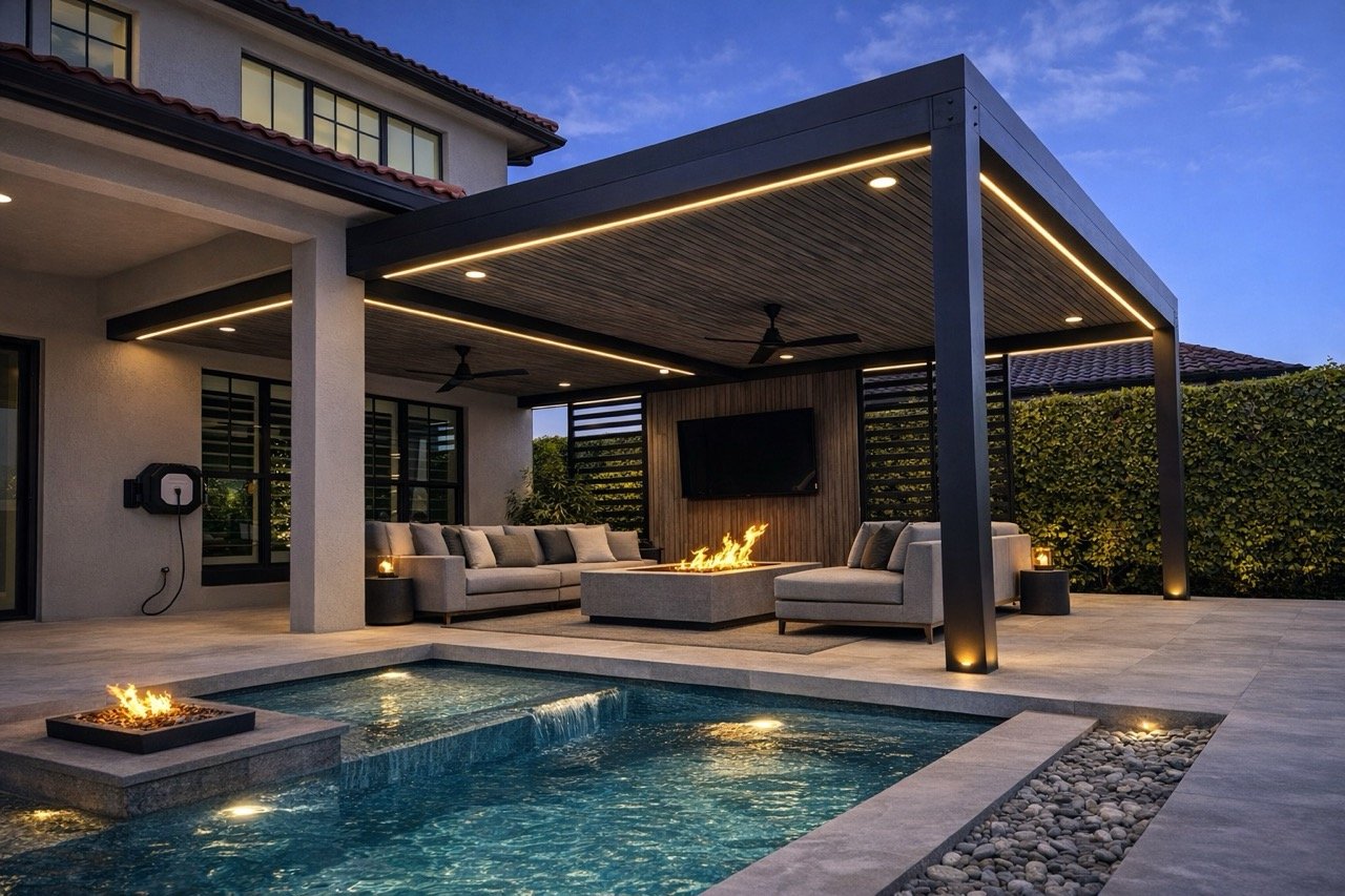 Ultra luxury aluminum pergola design example 15