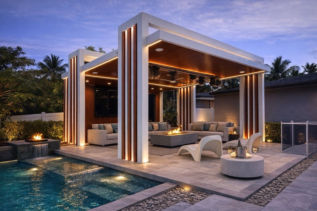 Ultra luxury aluminum pergola design example 16