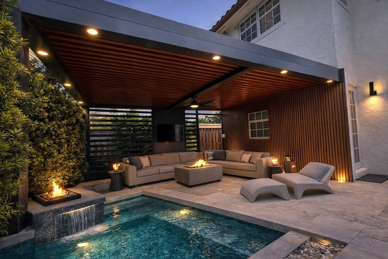 Ultra luxury aluminum pergola design example 17