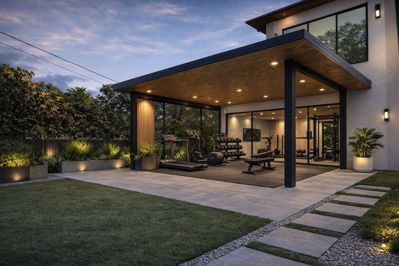 Modern backyard gym design example 4