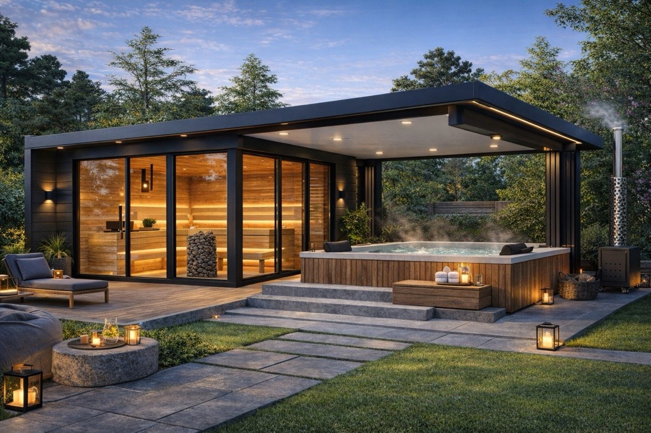 Modern backyard sauna design example 4