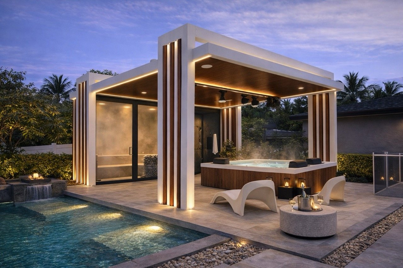 Modern backyard sauna design example 6
