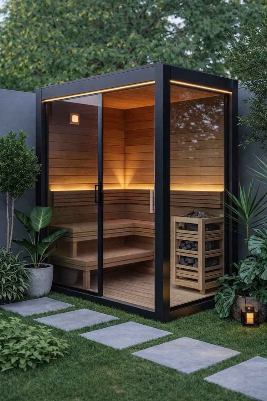 Modern backyard sauna design example 7
