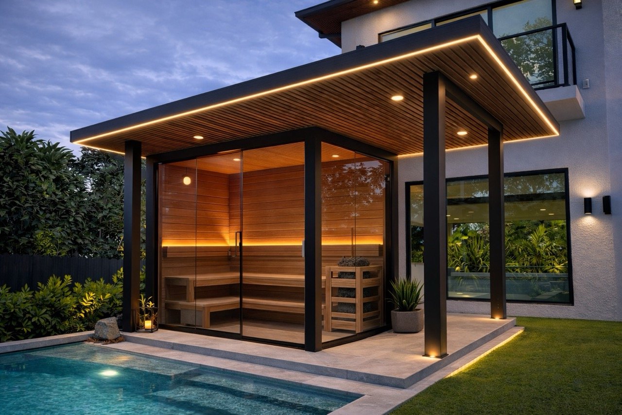 Modern backyard sauna design example 8