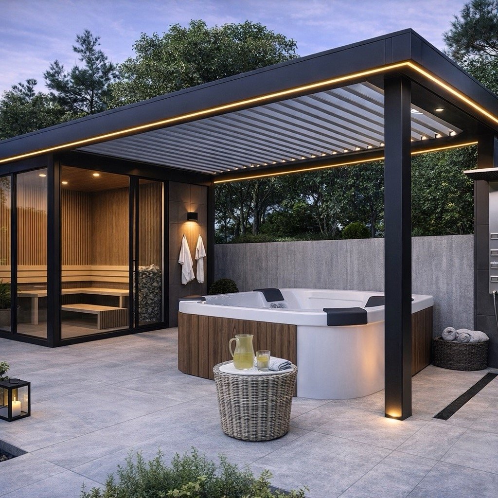 Modern backyard sauna design example 10